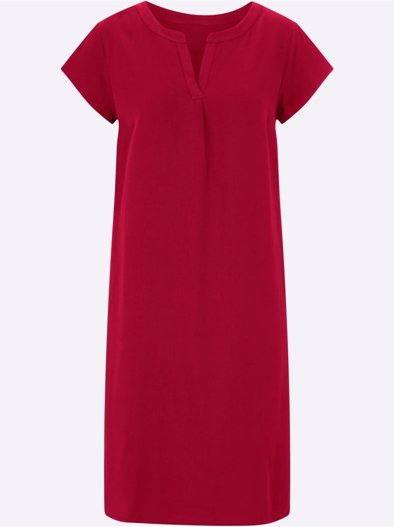 Robe Tunique Qualité Tissée - Taille Courte - Witt Rouge - Kiabi