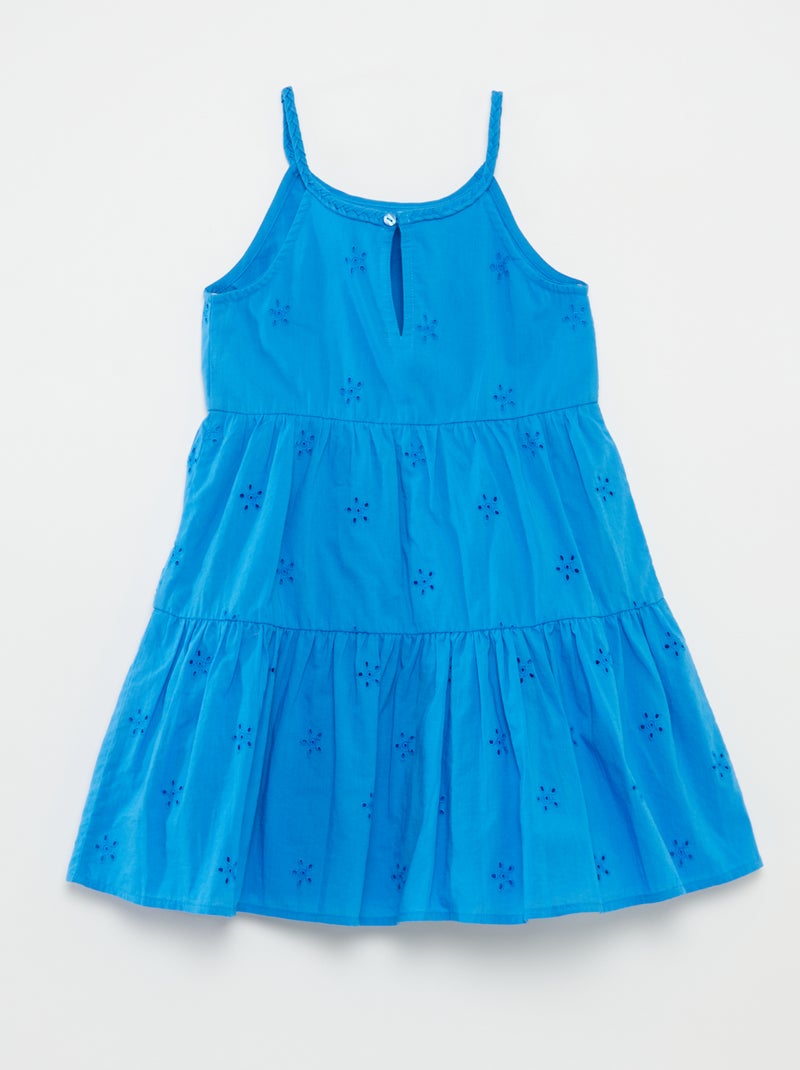 Robe unie à bretelles tressées Bleu - Kiabi