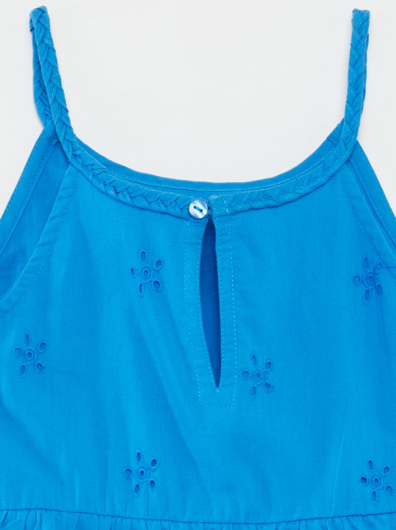 Robe unie à bretelles tressées Bleu - Kiabi