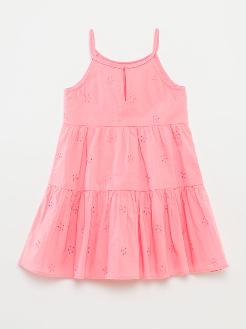 Robe unie à bretelles tressées Rose - Kiabi