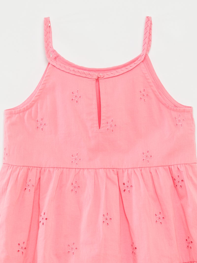 Robe unie à bretelles tressées Rose - Kiabi