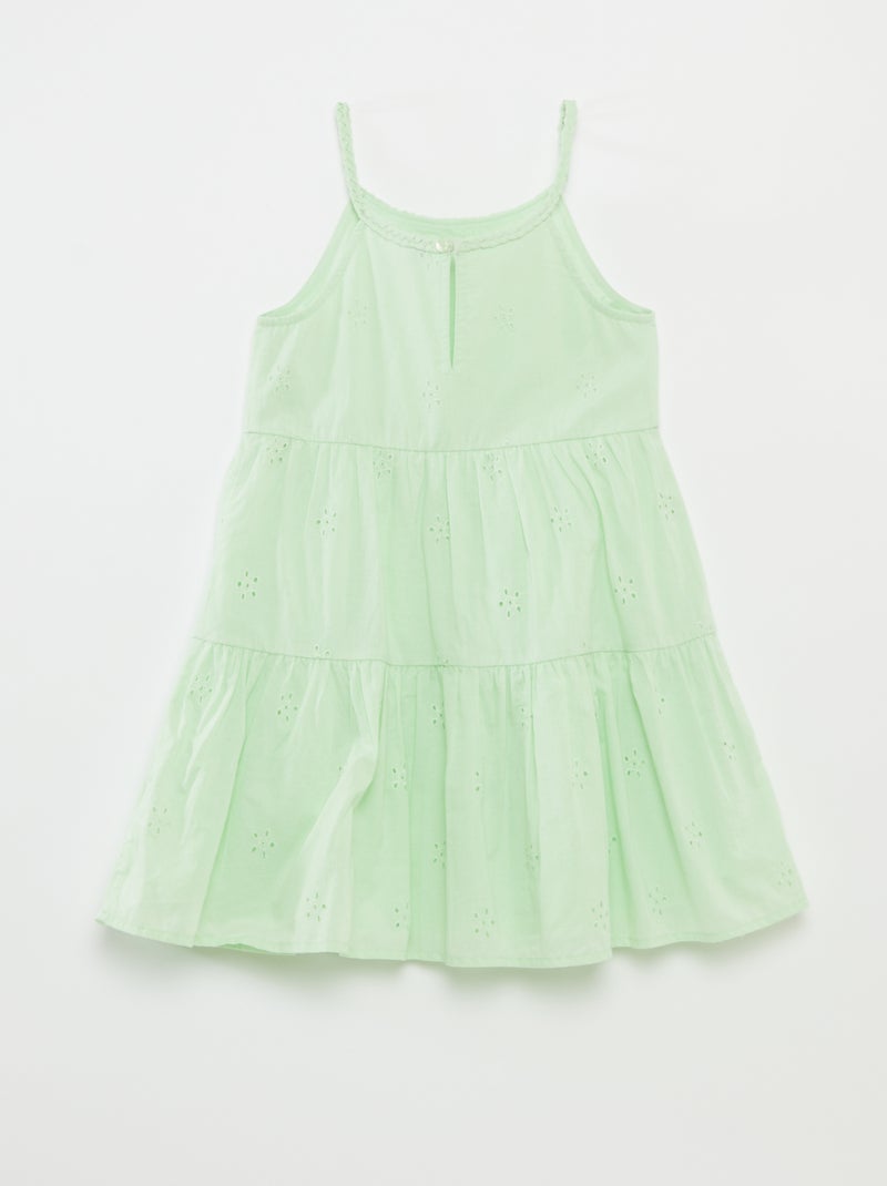 Robe unie à bretelles tressées Vert - Kiabi
