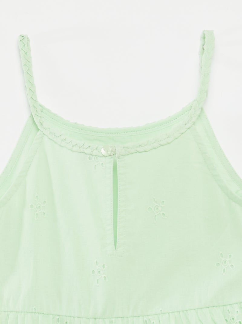 Robe unie à bretelles tressées Vert - Kiabi
