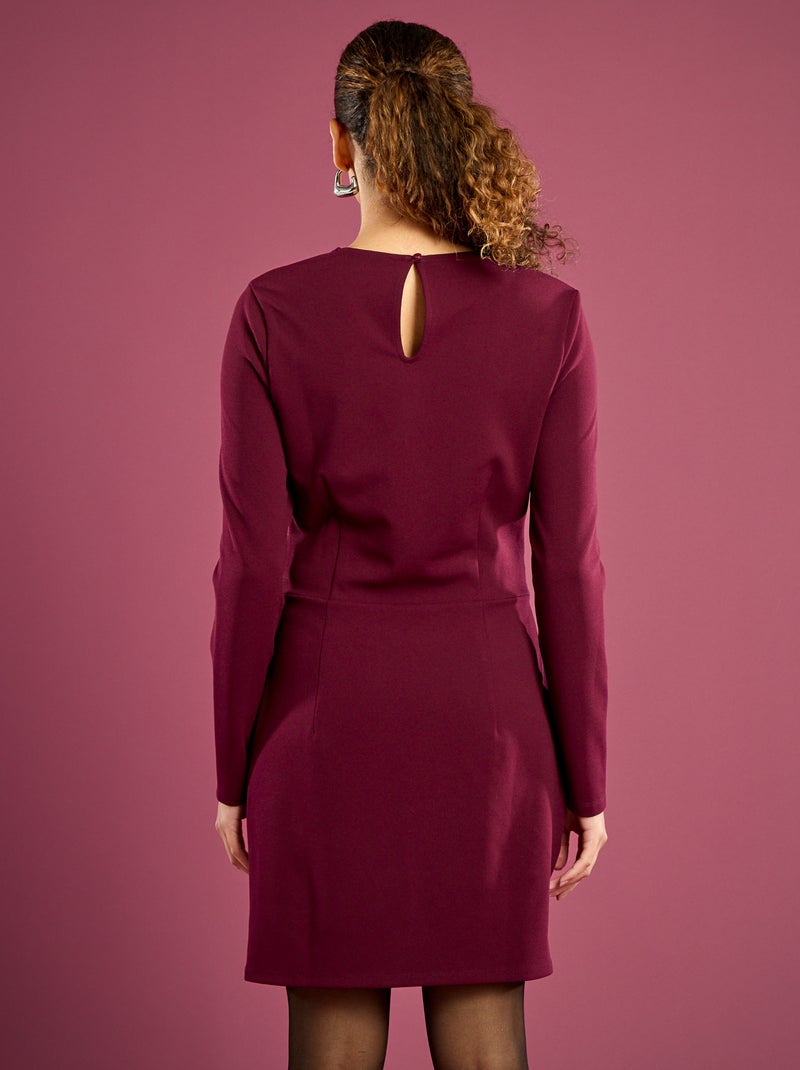 Robe Unie Bébé Col Drapé Profond - Taille S, Neuve Avec étiquettes, Couleur Marron, Longueur Mini, Sans Manches