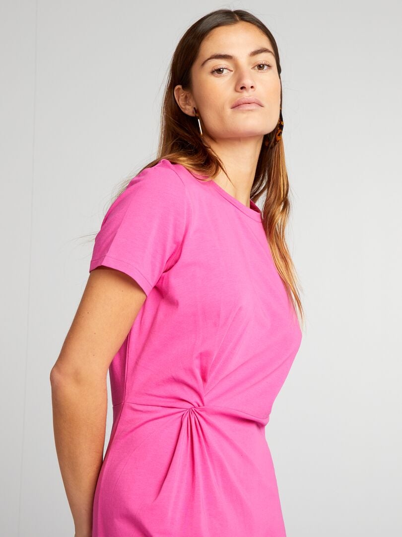 Haut Pink Soda Rose - Taille 4 - Manches Courtes Slim - Occasion Très Bon état