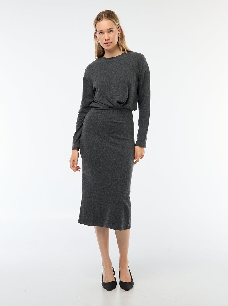 Robe Athlétique Lolë Femme - Taille XS, Gris Anthracite, Manches Longues - Occasion Très Bon état