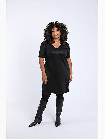 Robe unie effet satiné PAPRIKA