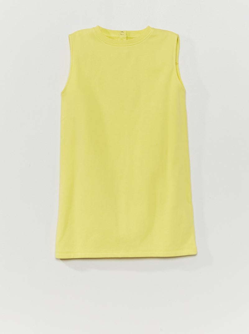 Robe unie en coton bio jaune - Kiabi