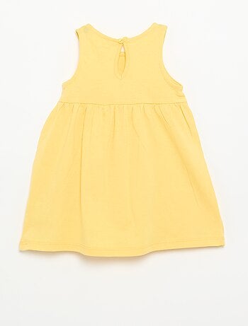 Robe unie sans manches avec nœud fantaisie