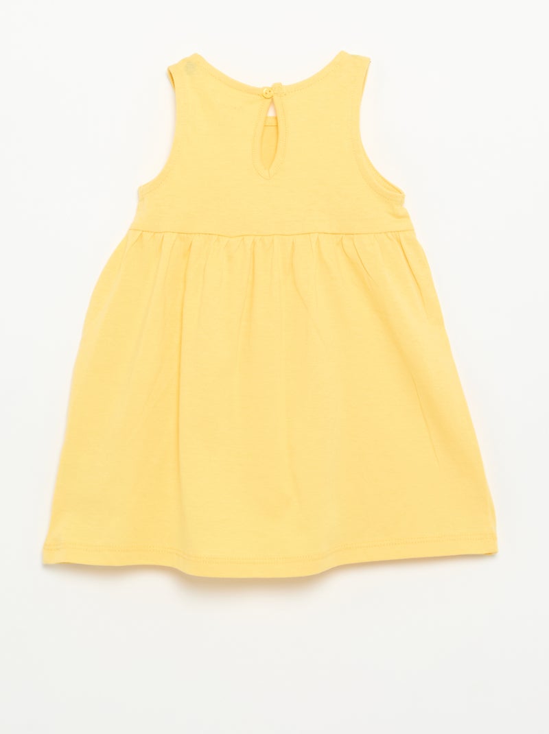 Robe unie sans manches avec nœud fantaisie Jaune - Kiabi