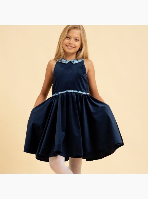 Robe Velours    à Col Claudine Liberty  HEPBURN - La Faute à Voltaire - Kiabi