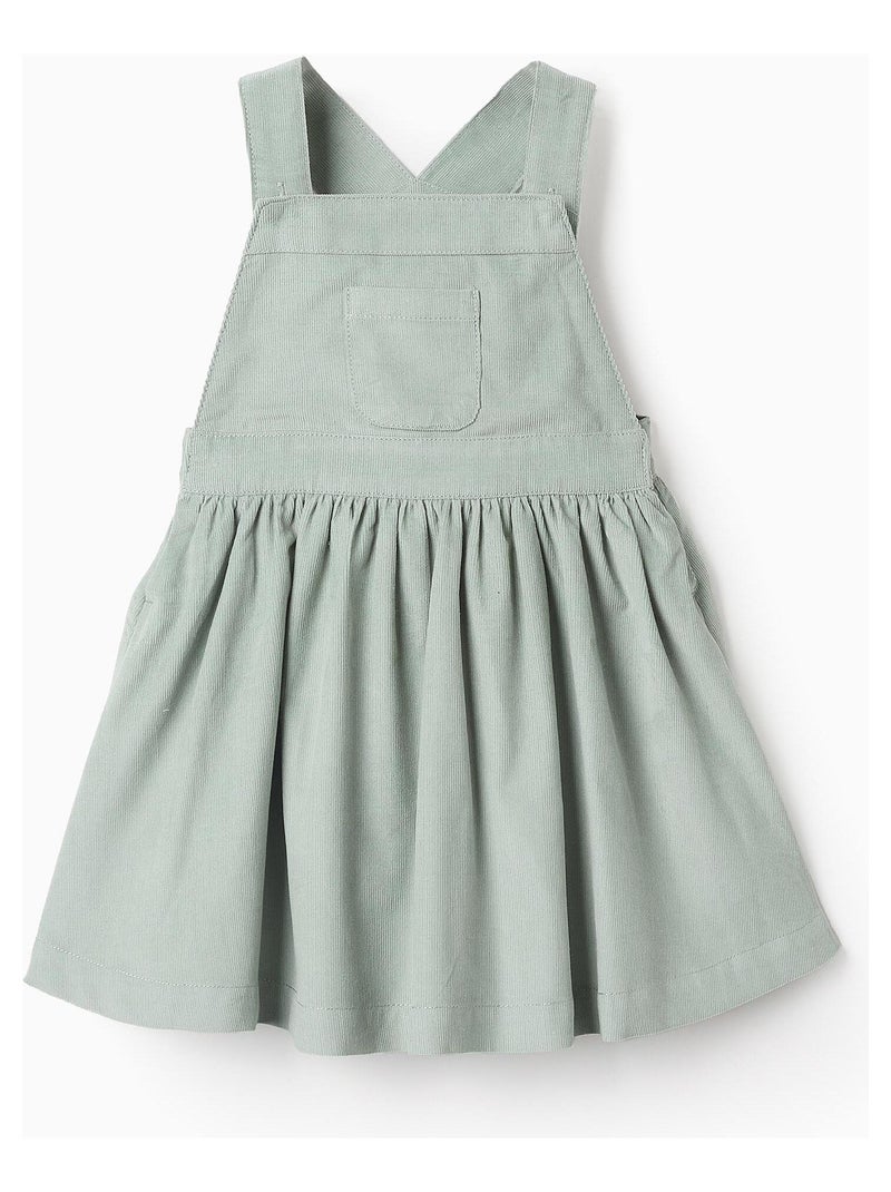 Robe velours côtelé, 100% coton NOVEAUX NATURE Vert clair - Kiabi