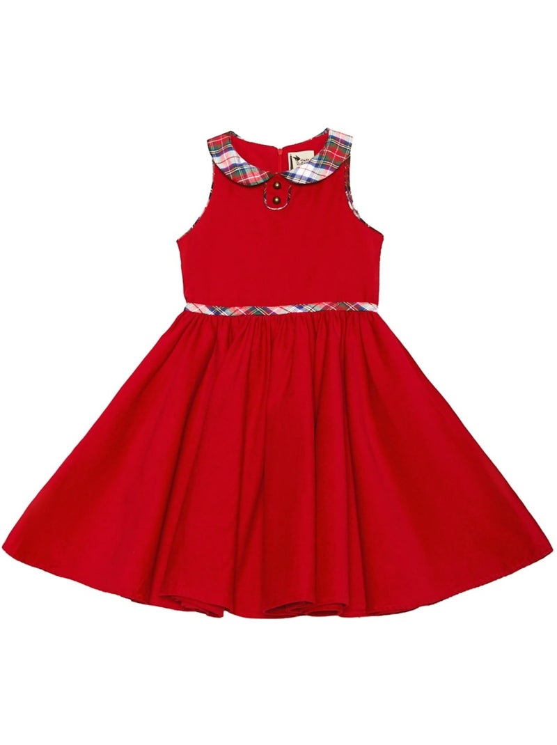 Robe Velours  et Carreaux Tartan   HEPBURN - La Faute à Voltaire Rouge - Kiabi