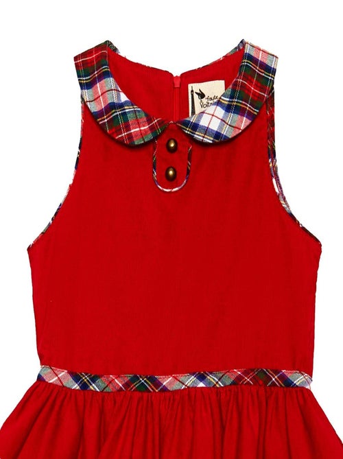 Robe Velours  et Carreaux Tartan   HEPBURN - La Faute à Voltaire - Kiabi