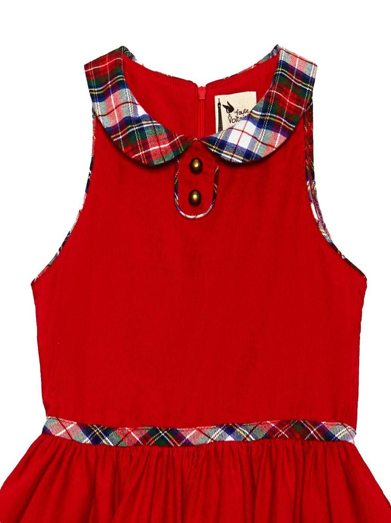 Robe Velours  et Carreaux Tartan   HEPBURN - La Faute à Voltaire Rouge - Kiabi
