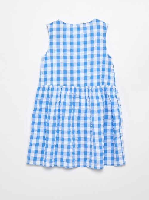 Robe vichy à manches courtes avec nœud + chouchou - Kiabi Robe vichy à manches courtes avec nœud + chouchou - Kiabi