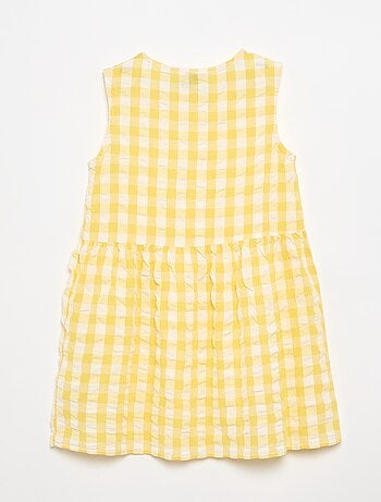 Robe vichy à manches courtes avec nœud + chouchou