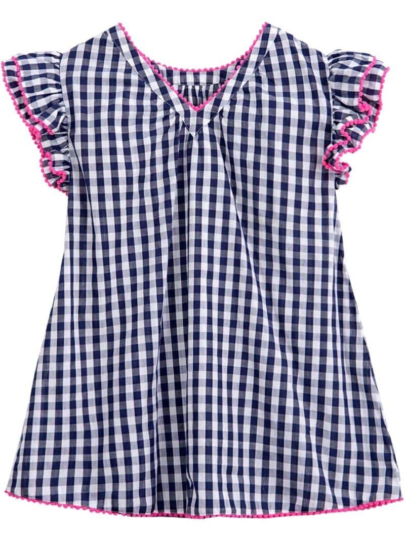 Robe  Vichy   Ample  BUTTERFLY - La Faute à Voltaire Bleu marine - Kiabi