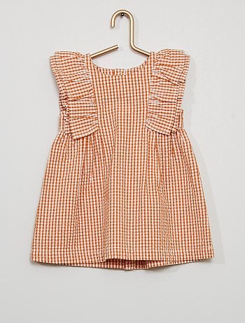 Robe Bebe Fille Et Jupe Pour Bebe Fille Bebe Fille Orange Kiabi