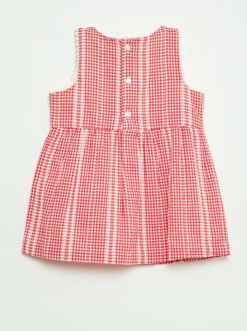 Robe vichy en gaze de coton - Kiabi
