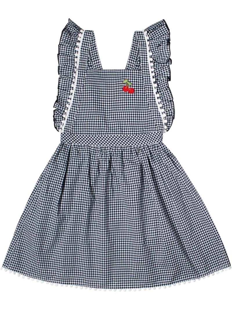 Robe  Vichy  et  à Volants  LILI - La Faute à Voltaire Noir Blanc Gris - Kiabi