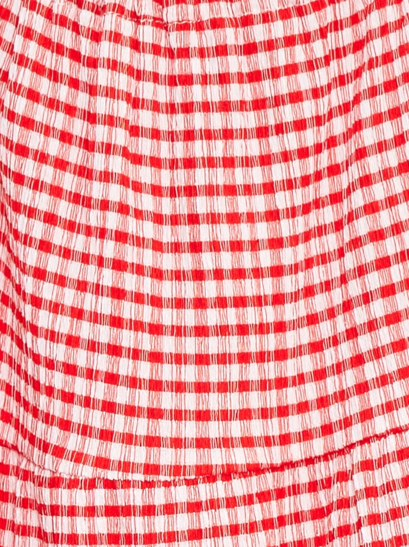 Robe vichy évasée ROUGE - Kiabi