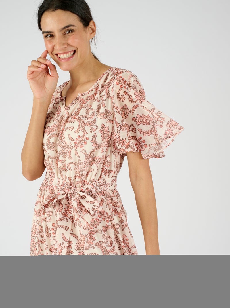 Robe voile brillant - Damart Blanc - Kiabi