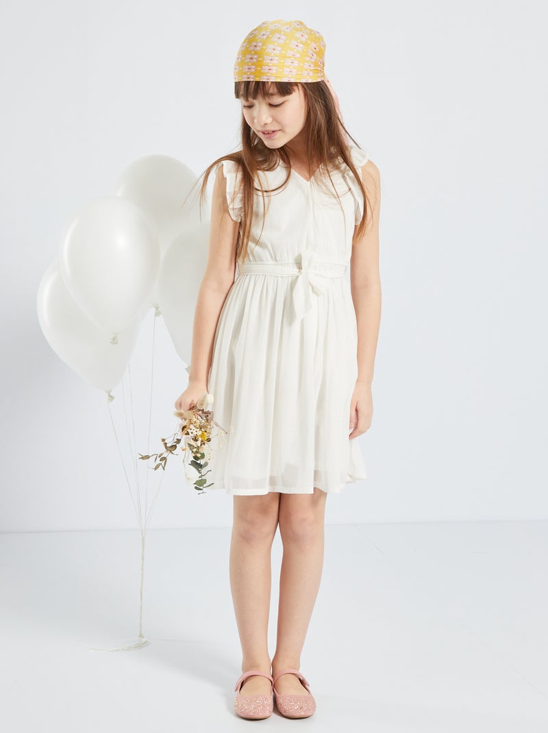 Robe voile cache-cœur blanc - Kiabi