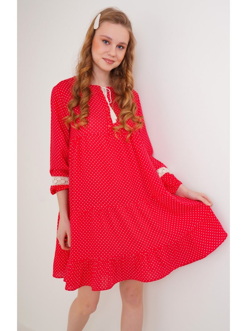 Robe Volanté Rouge - Kiabi