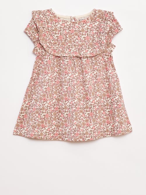 Robe volantée à manches courtes - Kiabi
