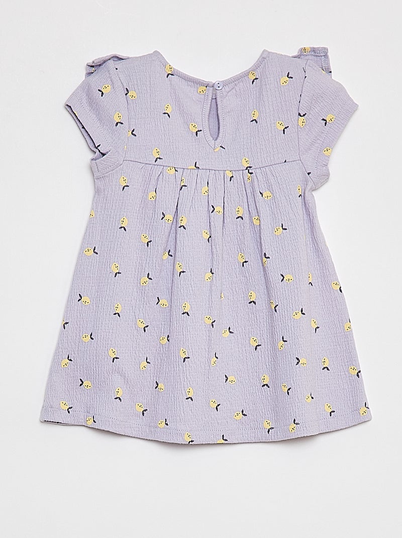 Robe volantée à manches courtes VIOLET - Kiabi