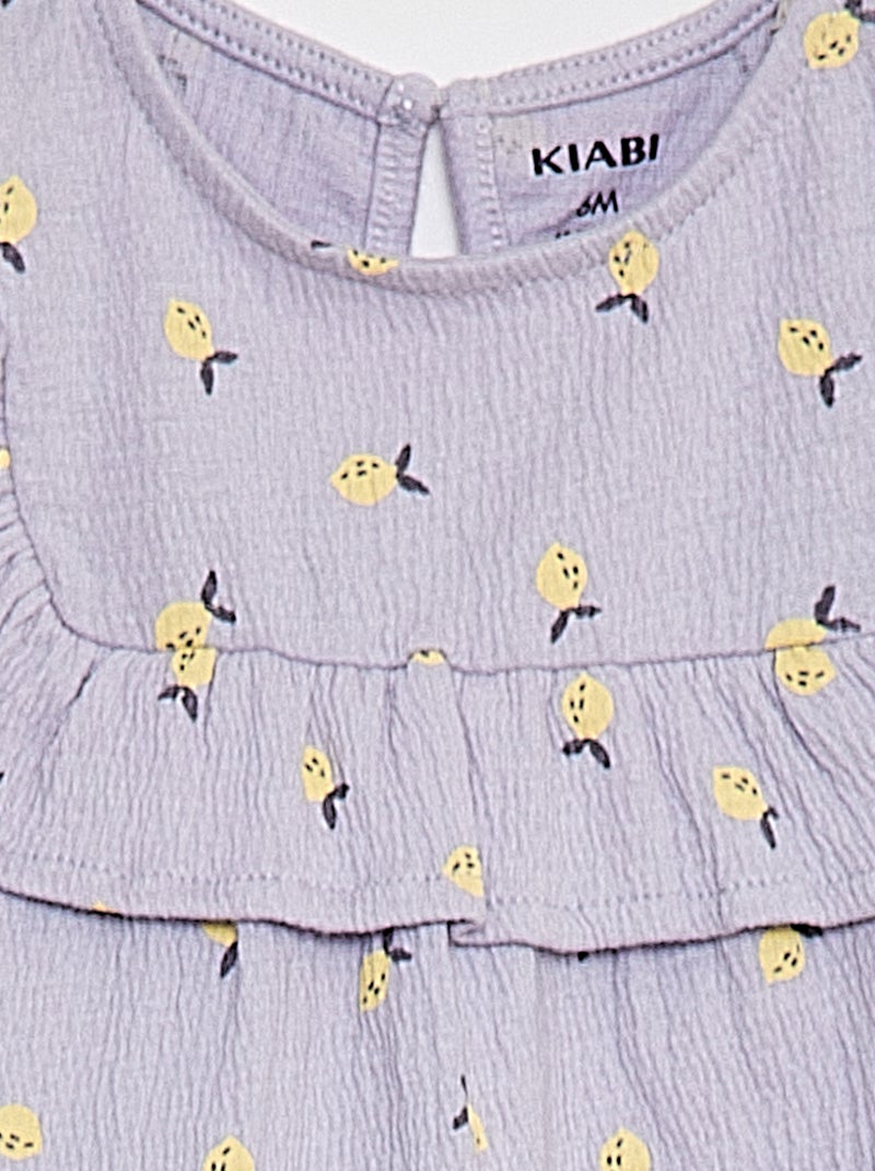 Robe volantée à manches courtes VIOLET - Kiabi