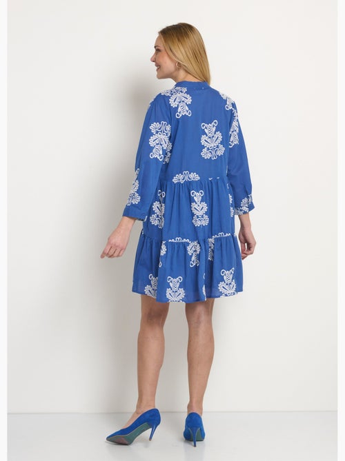 Robe volantée courte avec broderies - Afibel - Kiabi