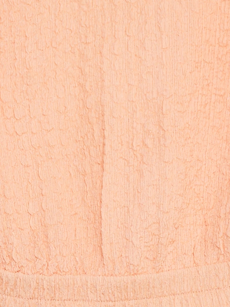 Robe volantée en matière gaufrée Orange - Kiabi