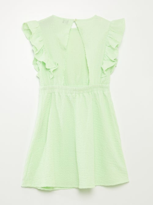 Robe volantée en matière gaufrée - Kiabi