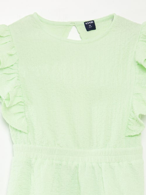 Robe volantée en matière gaufrée - Kiabi