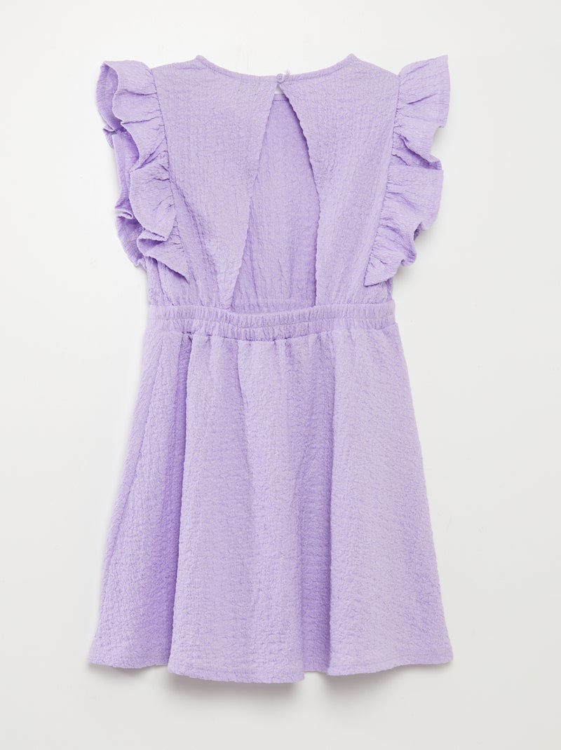 Robe volantée en matière gaufrée Violet - Kiabi
