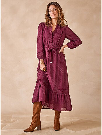 Robe volantée en plumetis - DAXON