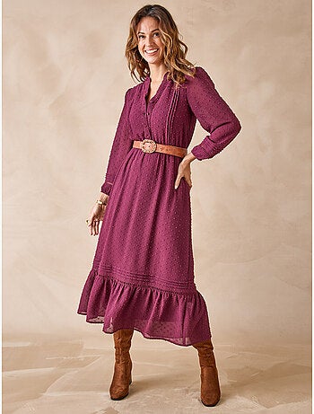 Robe volantée en plumetis - DAXON