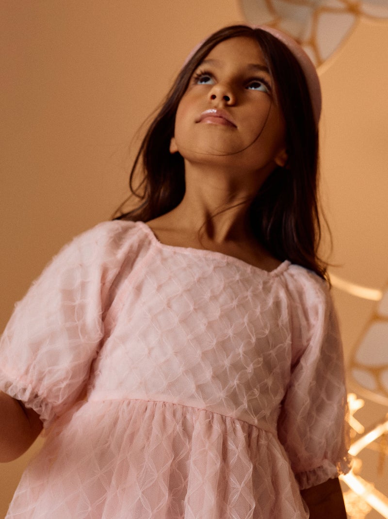 Robe Volumineuse en Tulle Rose clair - Kiabi