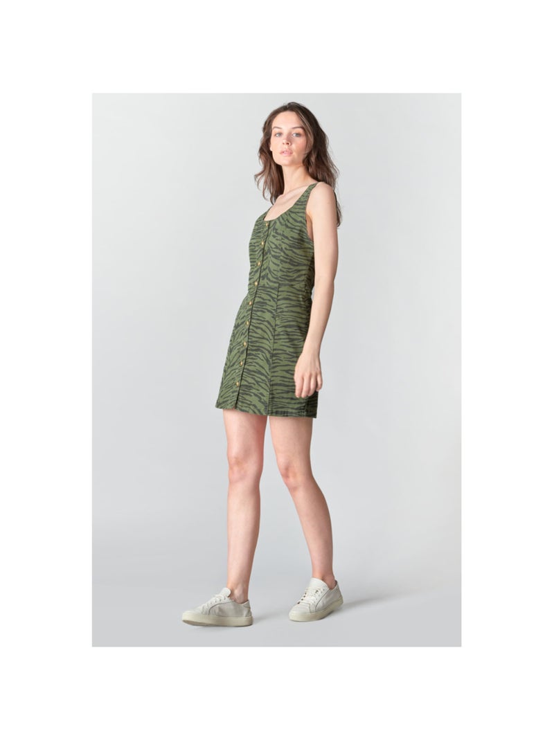 Robe ZERANA droite en jeans 'Le Temps Des Cerises' Kaki - Kiabi