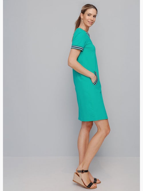 Robe zippée maille polo, détails rayés - AFIBEL - Kiabi