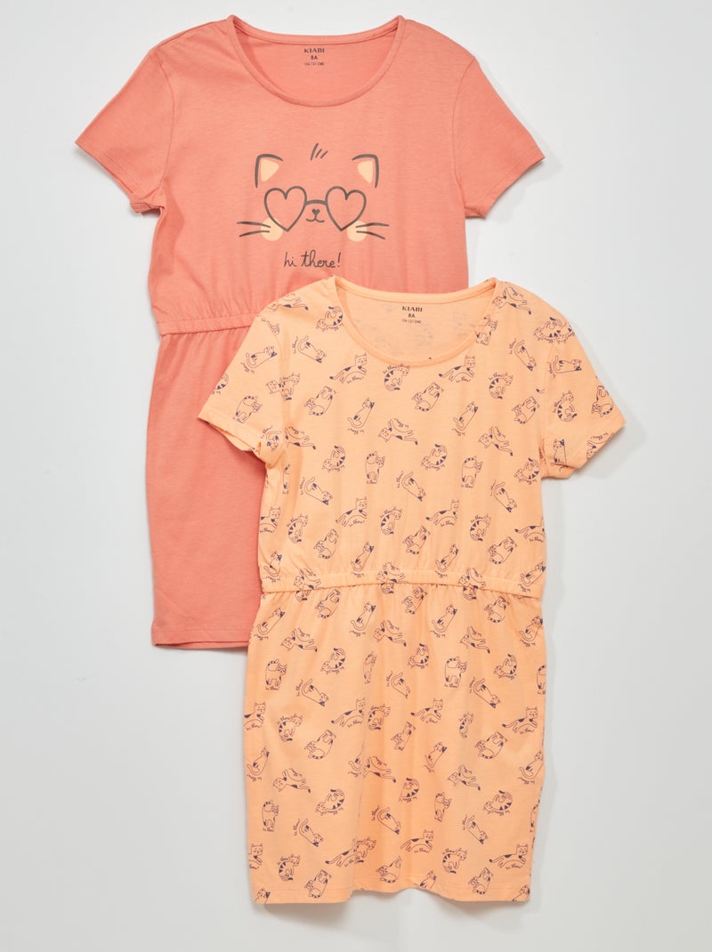 Robes en jersey avec imprimé - Lot de 2 Rose - Kiabi