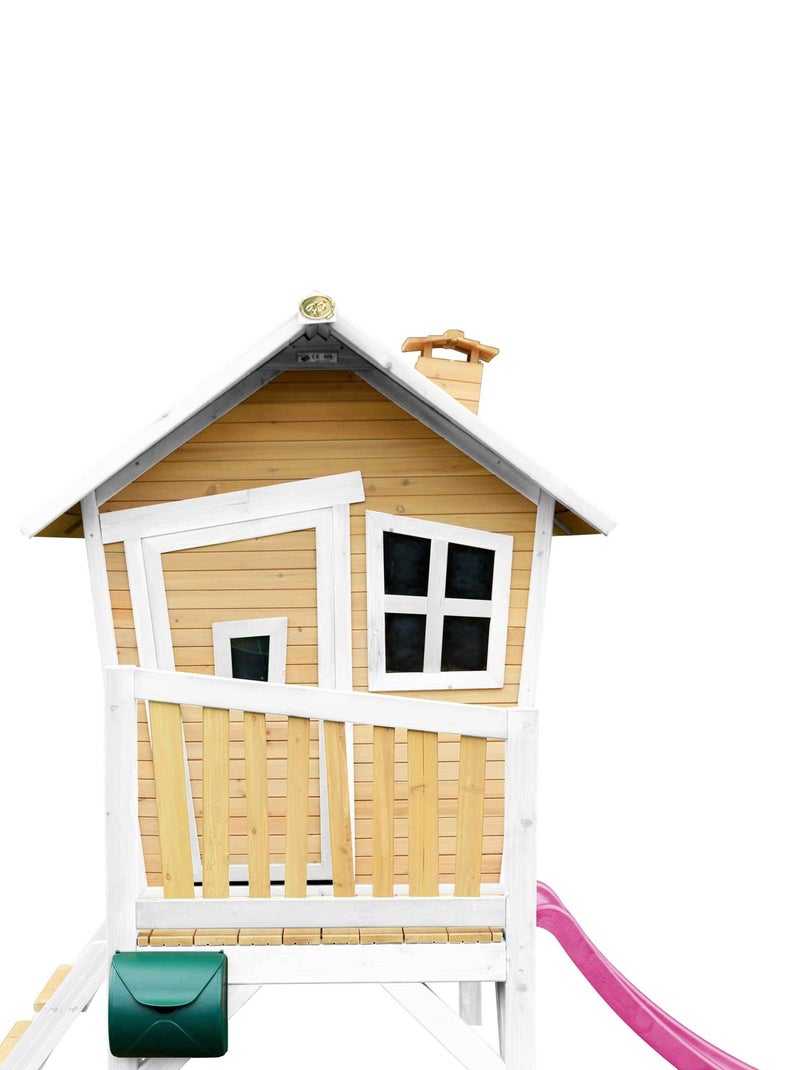 Robin Axi Maisonnette en bois écologique avec toboggan Violet - Kiabi