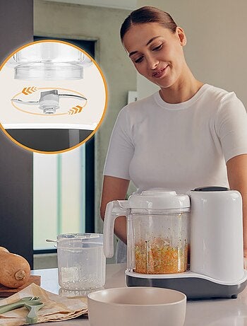 Robot cuiseur bébé 5en1 LIONELO - Mixeur - Cuiseur vapeur - Chauffe-biberon - Stérilisateur