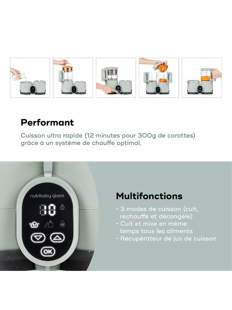 Robot cuiseur en verre multifonction nutribaby glass 'babymoov' Vert clair - Kiabi