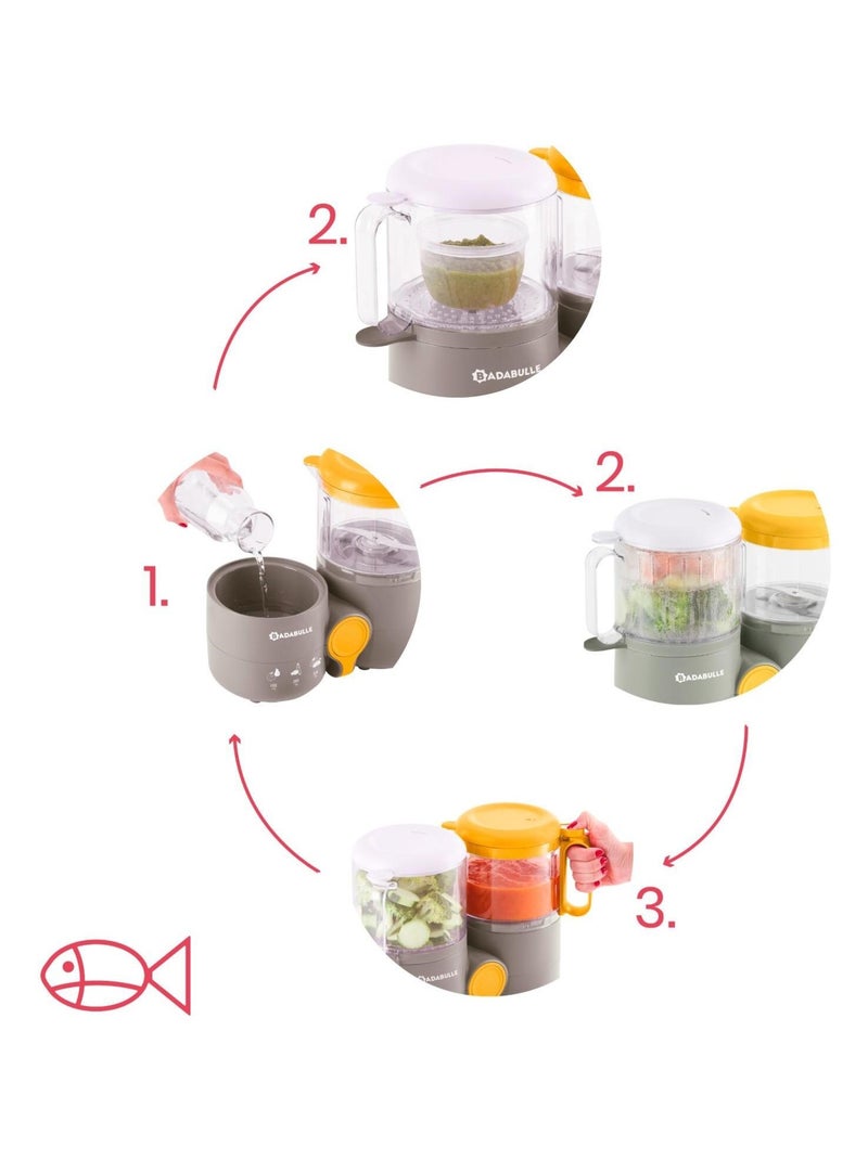 Robot cuiseur multifonctions 4 en 1, B-Easy 'Badabulle' Gris - Kiabi