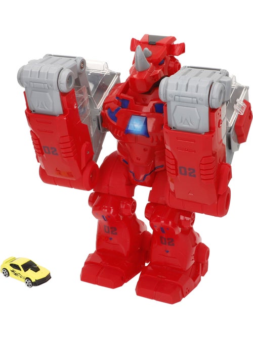 Robot lanceur de voitures teamsterz avec lumières, sons et voiture en métal - Kiabi Robot lanceur de voitures teamsterz avec lumières, sons et voiture en métal - Kiabi