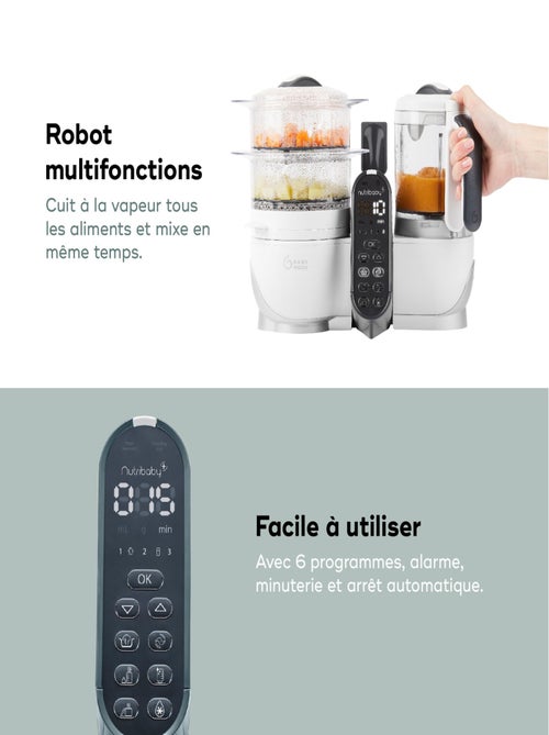 Robot nutribaby(+) blanc & 3 babybols 180ml & 2 cuillères 'babymoov' - Kiabi
