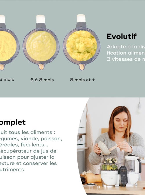 Robot nutribaby(+) blanc & 3 babybols 180ml & 2 cuillères 'babymoov' - Kiabi